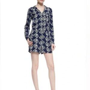 Derek Lam 10 Crosby Printed Long-Sleeve Silk Romper